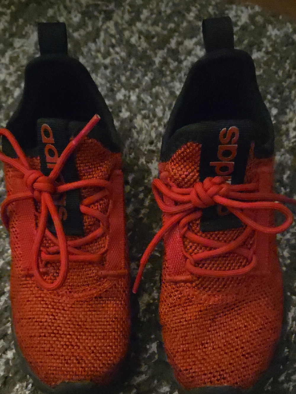 Adidas Kids' Red Knit Athletic Sneakers